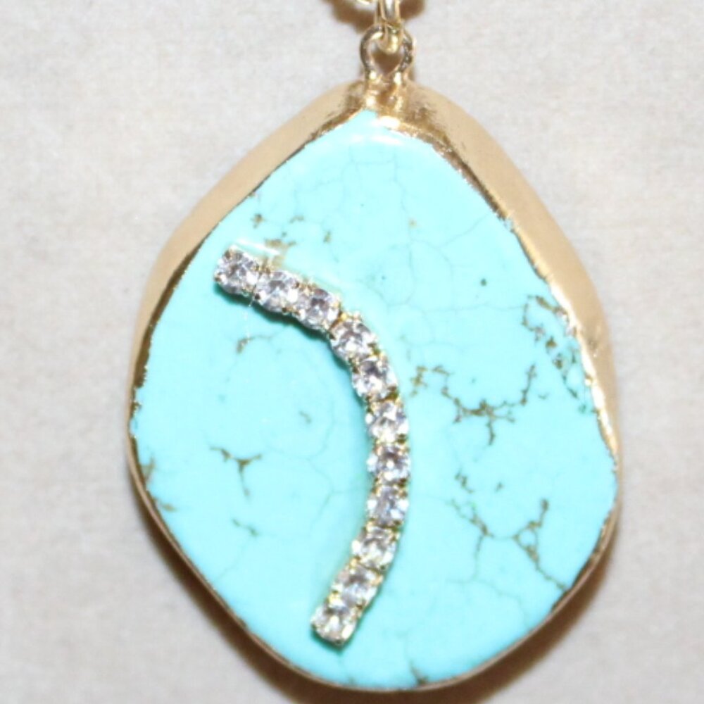 NWT Lane Bryant Triple row, faux turquoise necklace. NICE! - Picture 3 of 6